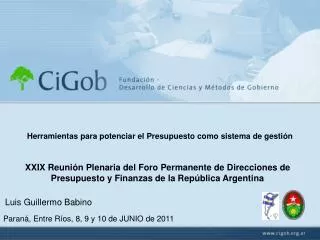 XXIX Reunión Plenaria del Foro Permanente de Direcciones de Presupuesto y Finanzas de la República Argentina