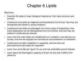 Chapter 6 Lipids