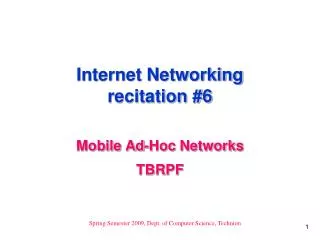 Internet Networking recitation #6