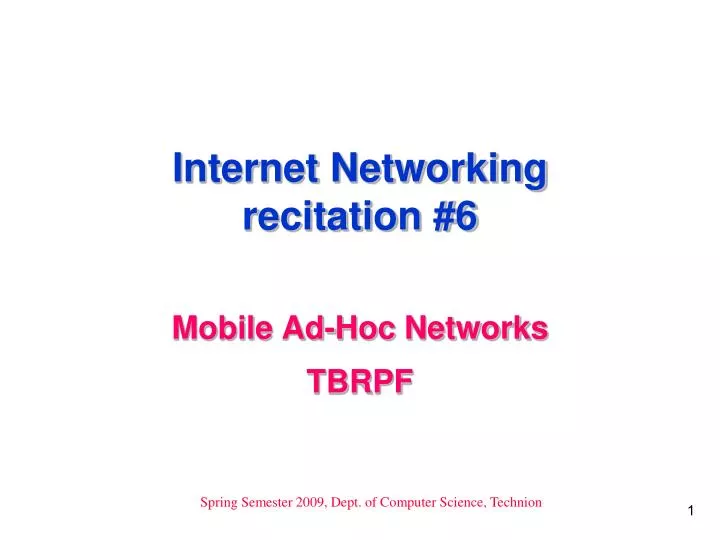 internet networking recitation 6