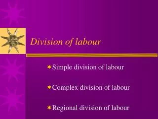 Division of labour