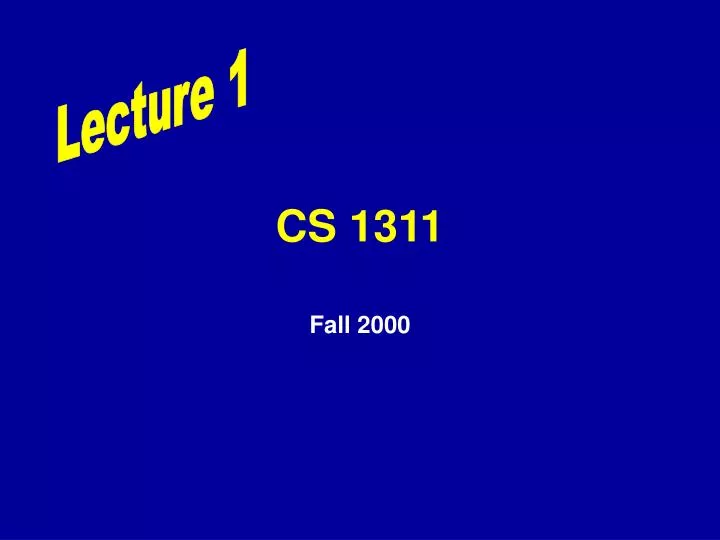 cs 1311