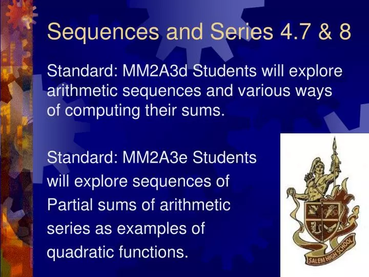 sequences and series 4 7 8