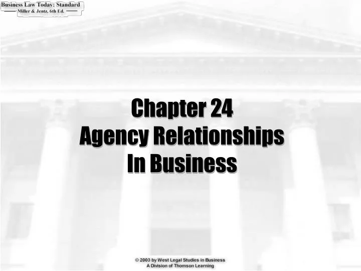 chapter 24 agency relationships in business