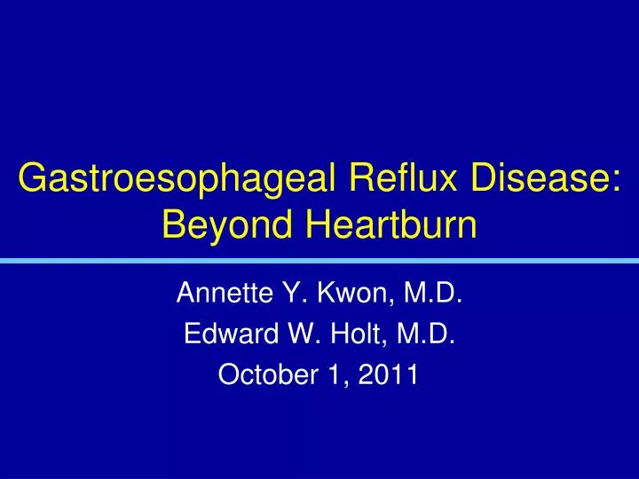 gastroesophageal reflux disease beyond heartburn