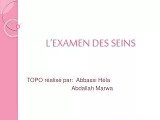 l examen des seins
