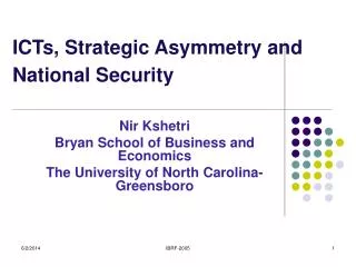 ICTs, Strategic Asymmetry and National Security