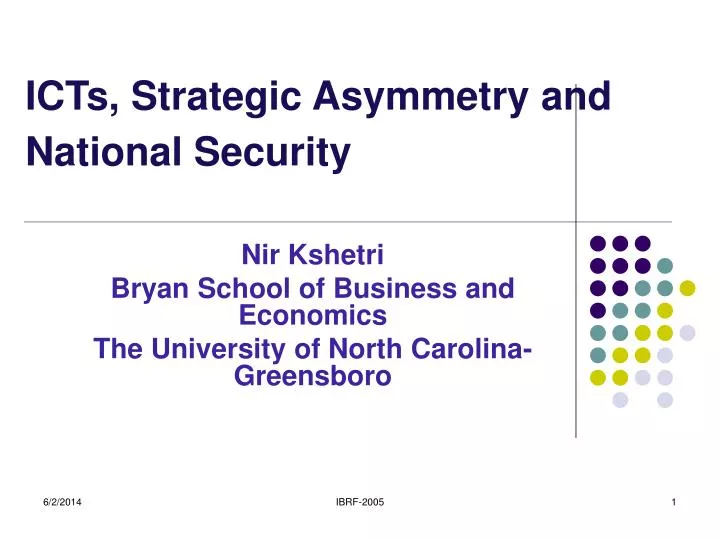 icts strategic asymmetry and national security