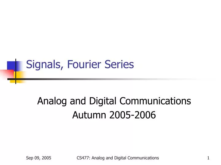 signals fourier series