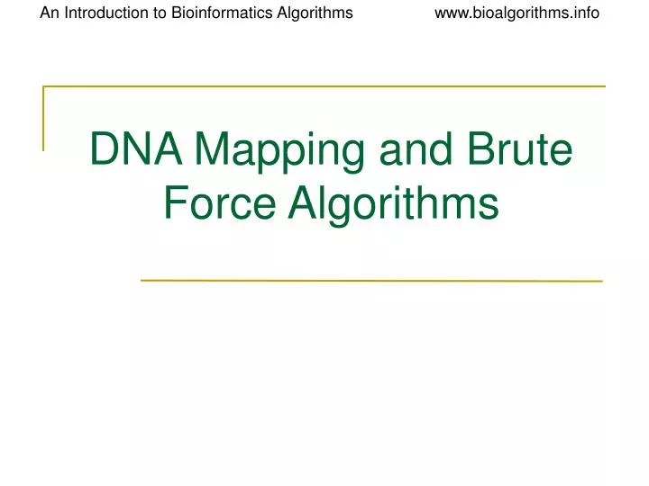 dna mapping and brute force algorithms