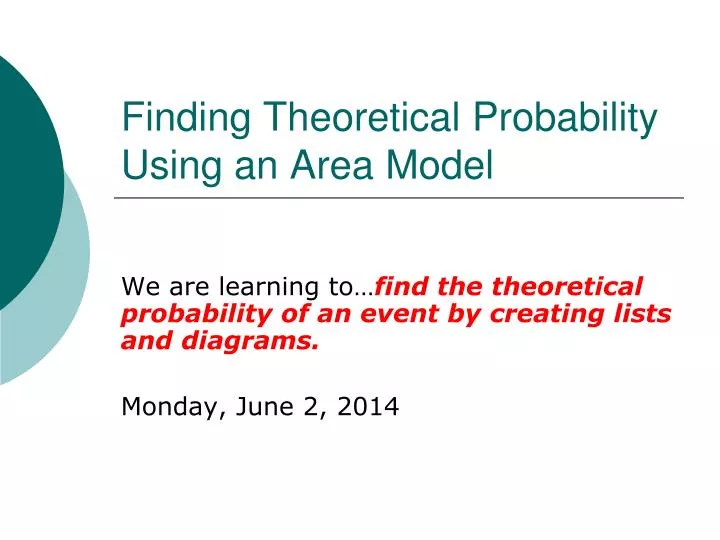 finding theoretical probability using an area model