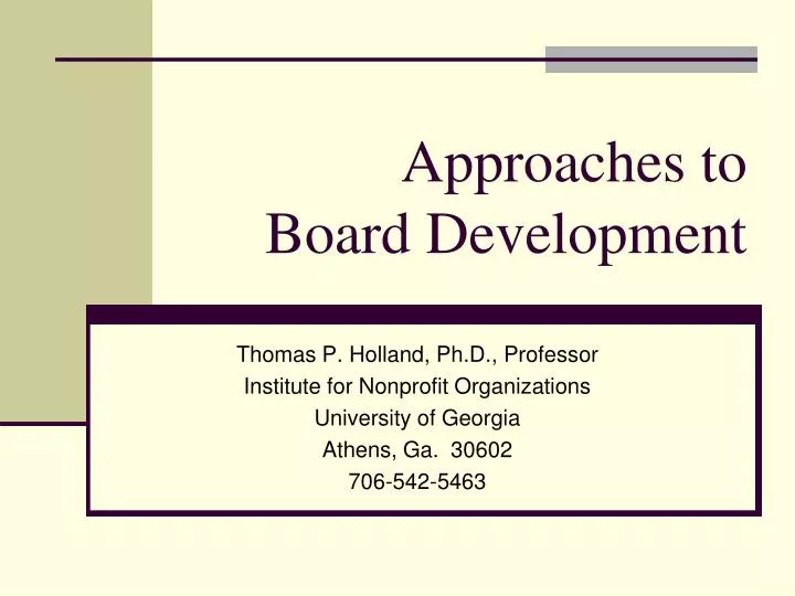 approaches to board development