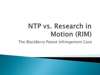 NTP vs. Research in Motion (RIM)