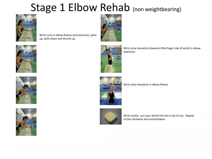 stage 1 elbow rehab non weightbearing