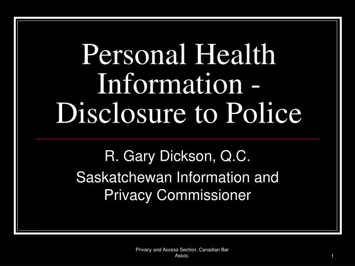 personal health information disclosure to police