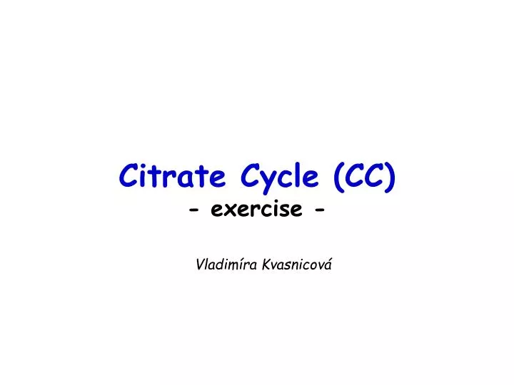 citrate cycle cc exercise