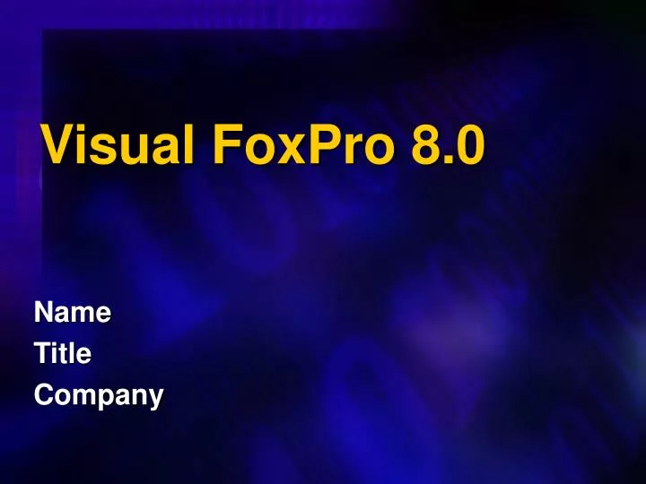 visual foxpro 8 0