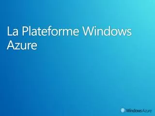 la plateforme windows azure