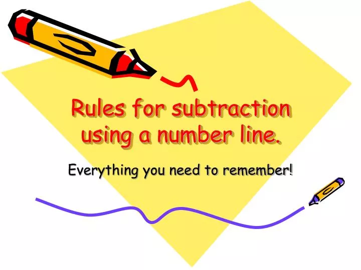 rules for subtraction using a number line