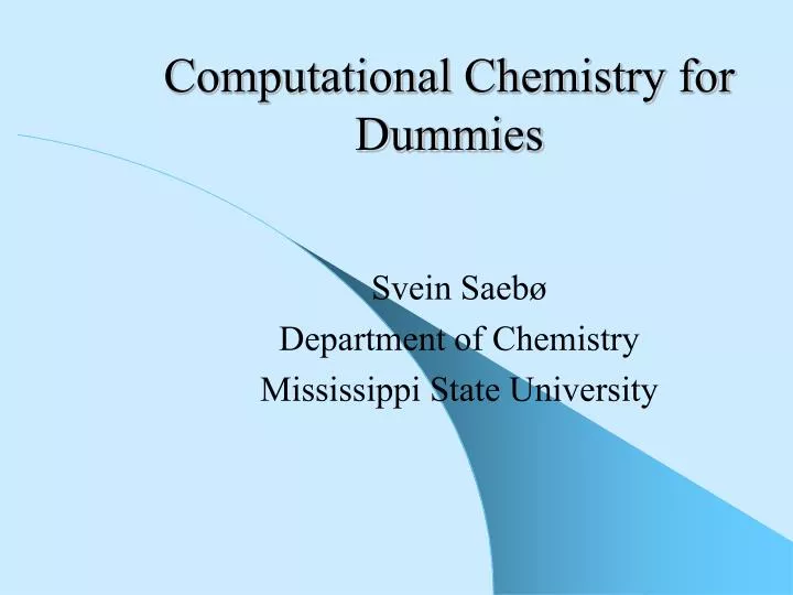 computational chemistry for dummies