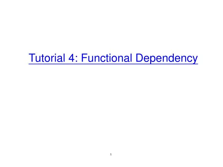 tutorial 4 functional dependency