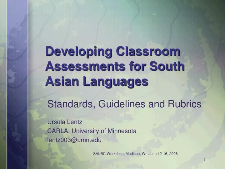developing classroom assessments for south asian languages
