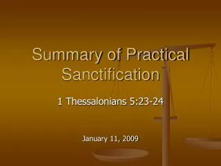 summary of practical sanctification