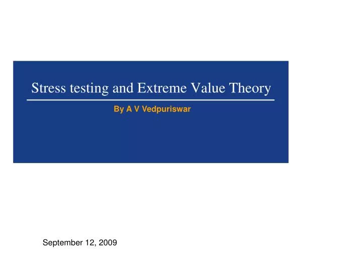 stress testing and extreme value theory
