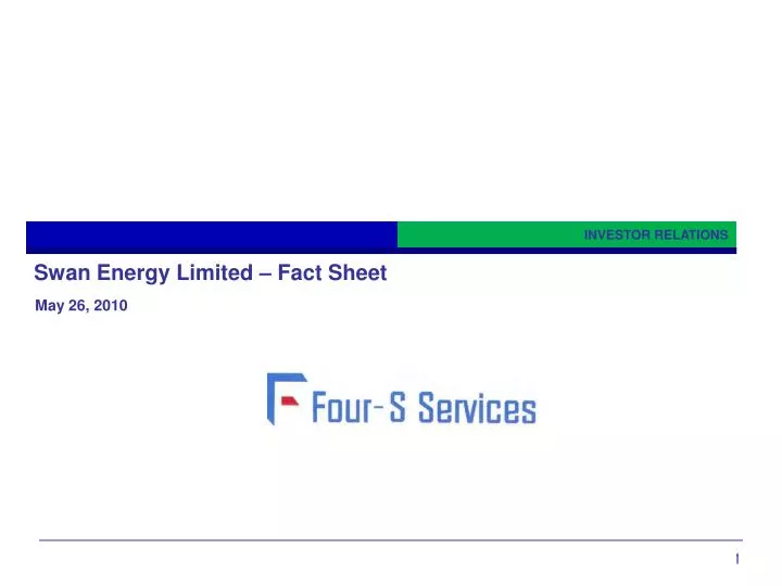 swan energy limited fact sheet