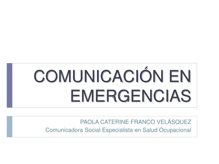 comunicaci n en emergencias