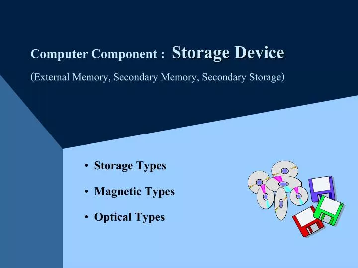 computer component storage device external memory secondary memory secondary storage