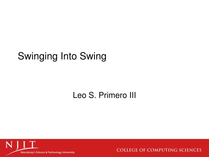 swinging into swing