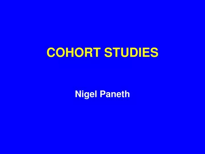 cohort studies