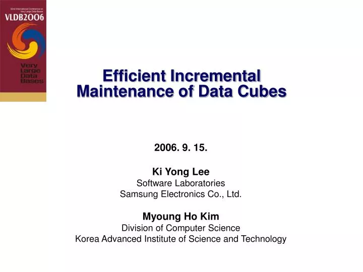 efficient incremental maintenance of data cubes