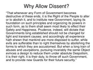 Why Allow Dissent?