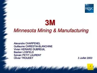3M Minnesota Mining &amp; Manufacturing