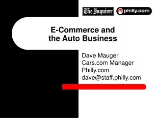 E-Commerce and the Auto Business