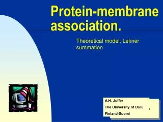 Protein-membrane association.