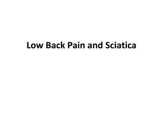 low back pain and sciatica