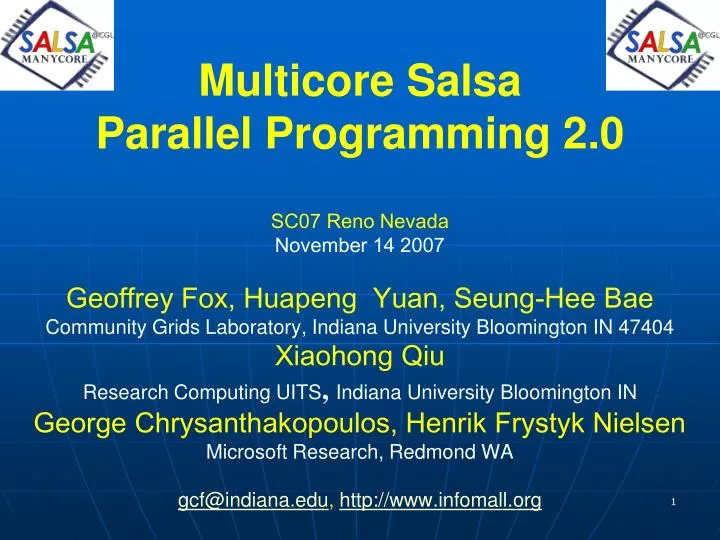 multicore salsa parallel programming 2 0