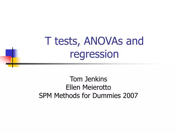 t tests anovas and regression