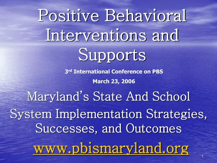 positive behavioral interventions and supports