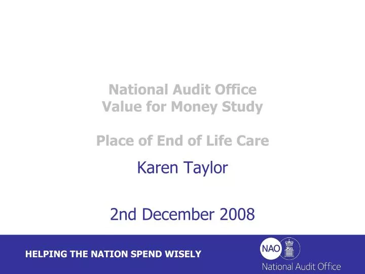 national audit office value for money study place of end of life care