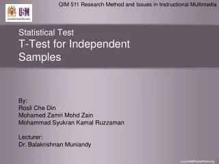 T-Test for Independent Samples