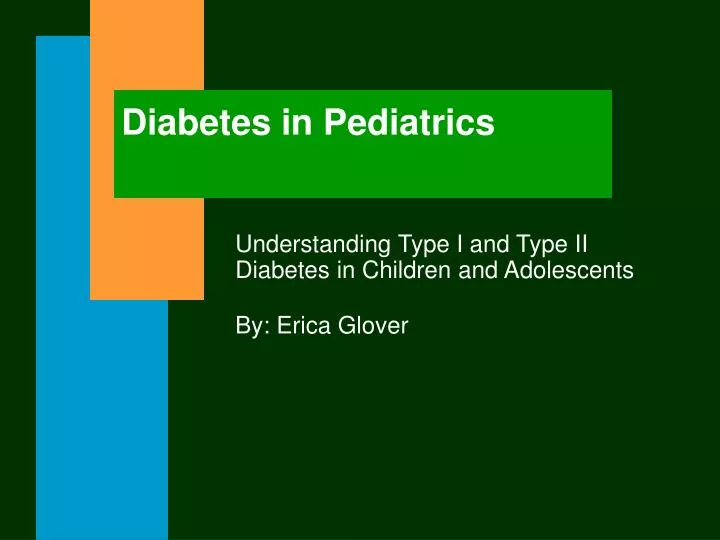diabetes in pediatrics