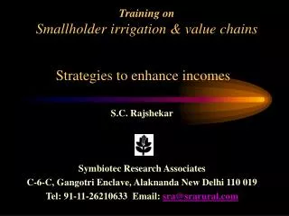 Training on Smallholder irrigation &amp; value chains