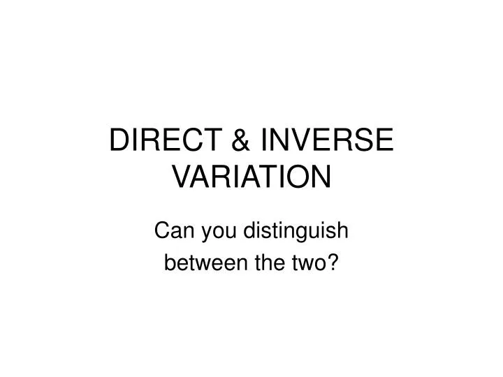 direct inverse variation