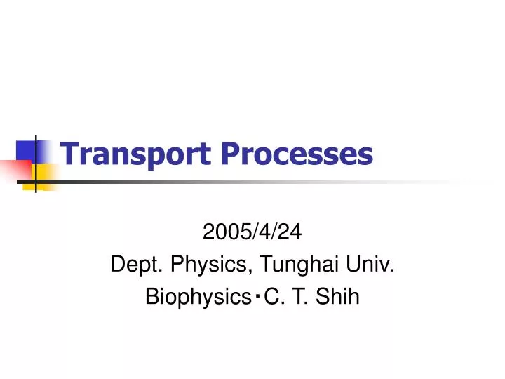 transport processes