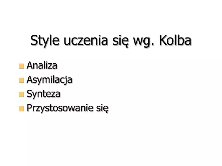 style uczenia si wg kolba