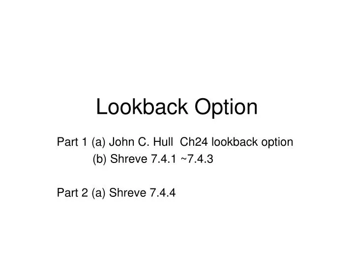 lookback option